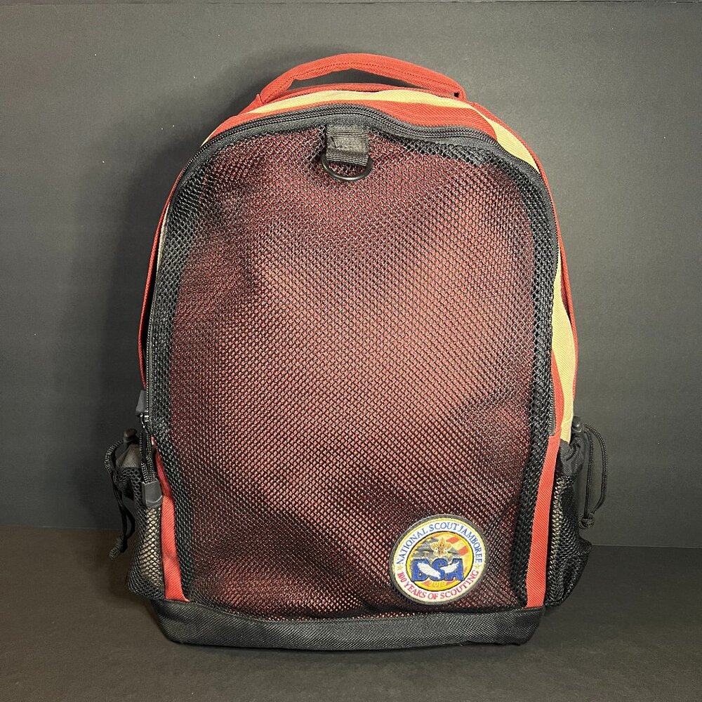 National Boy Scouts of America Jamboree BSA 2010 Red Tan Nylon & Mesh Backpack